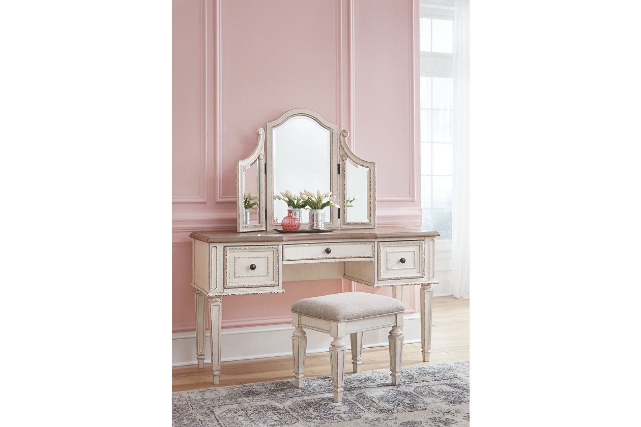 Mirrored deals vanity stool